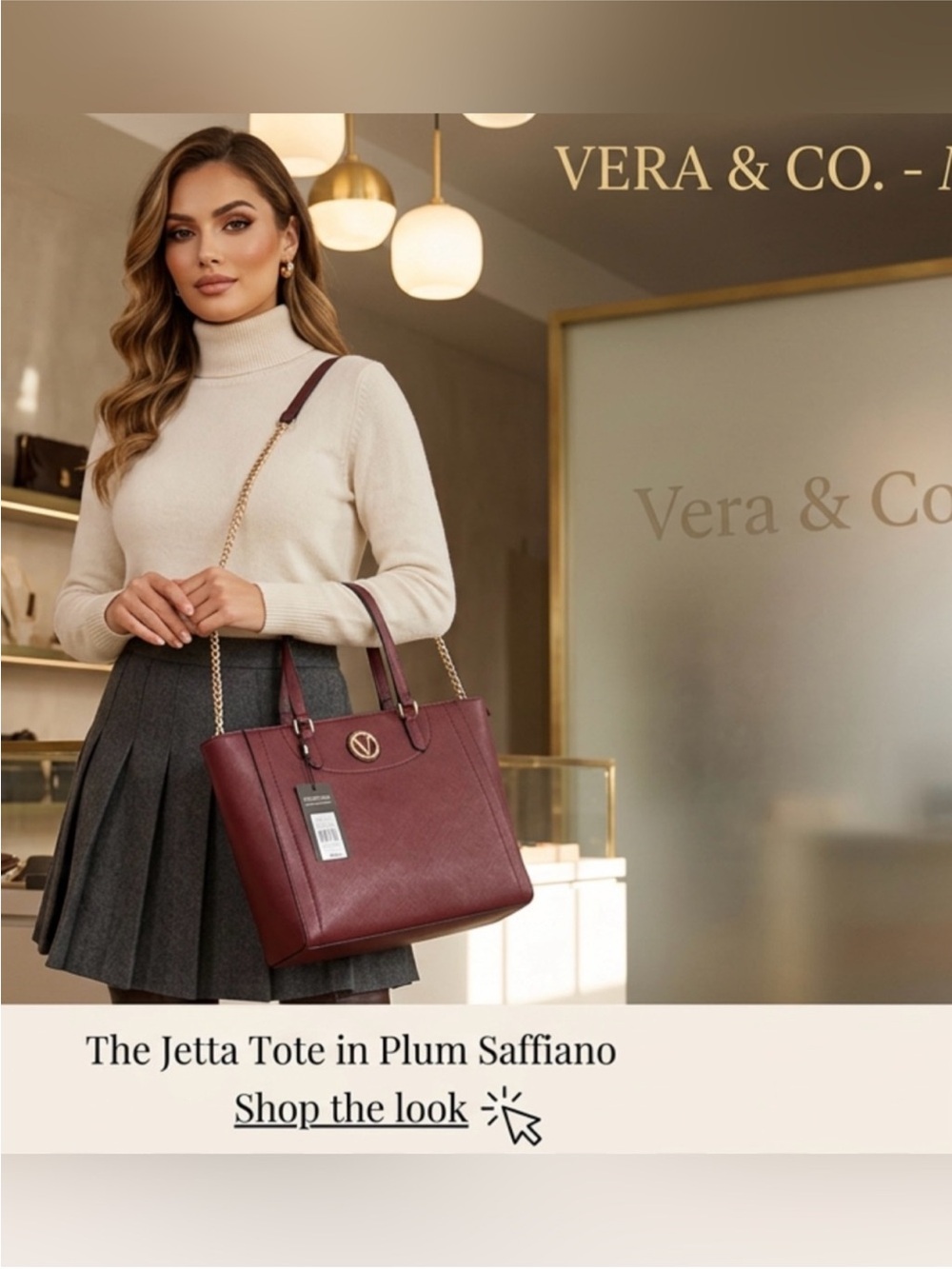 NWT ~ Vera New York Jetta Tote in Plum